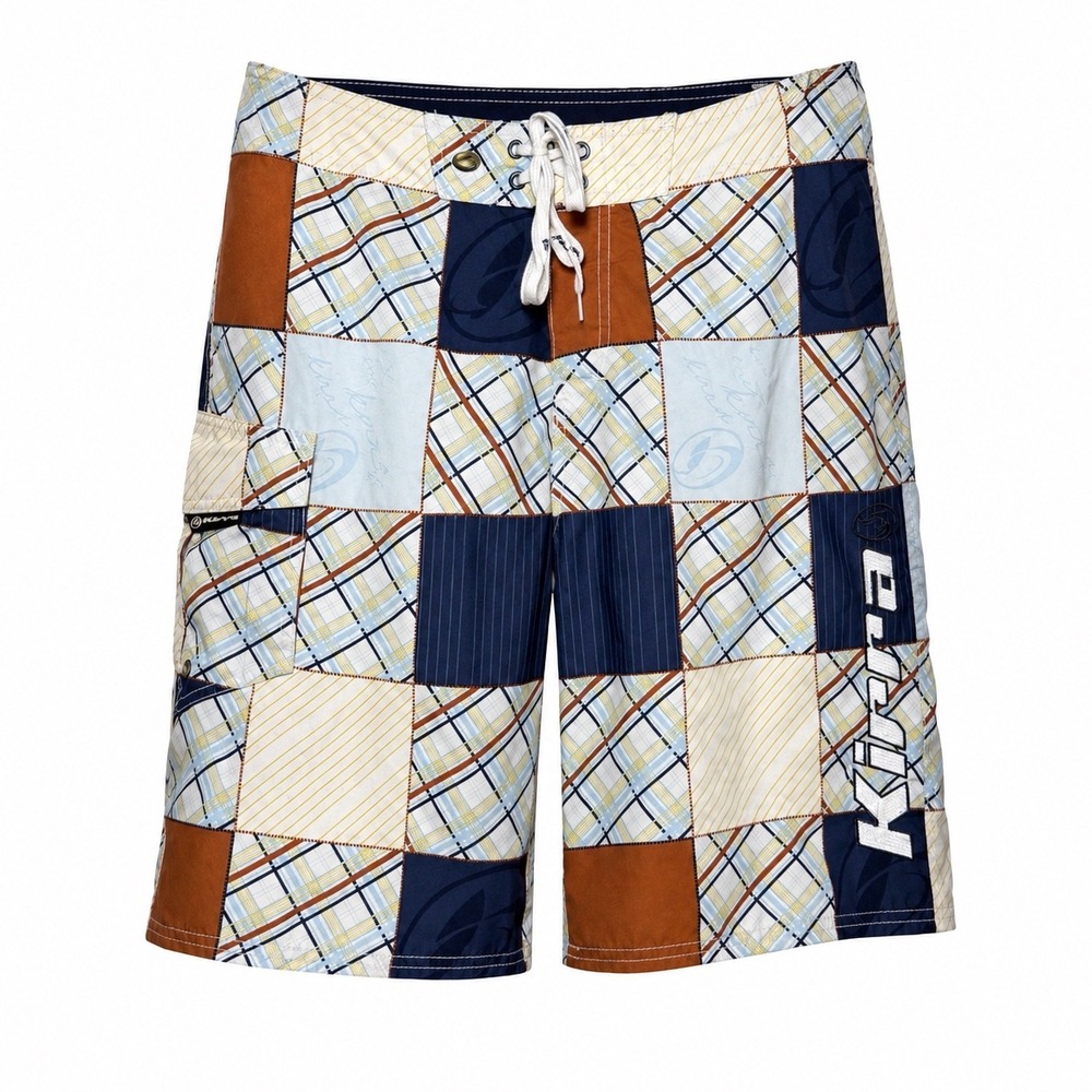 Y2K Kirra Board Shorts Mens 30 Patchwork Plaid Surf Swim Trunks 2000s Skater